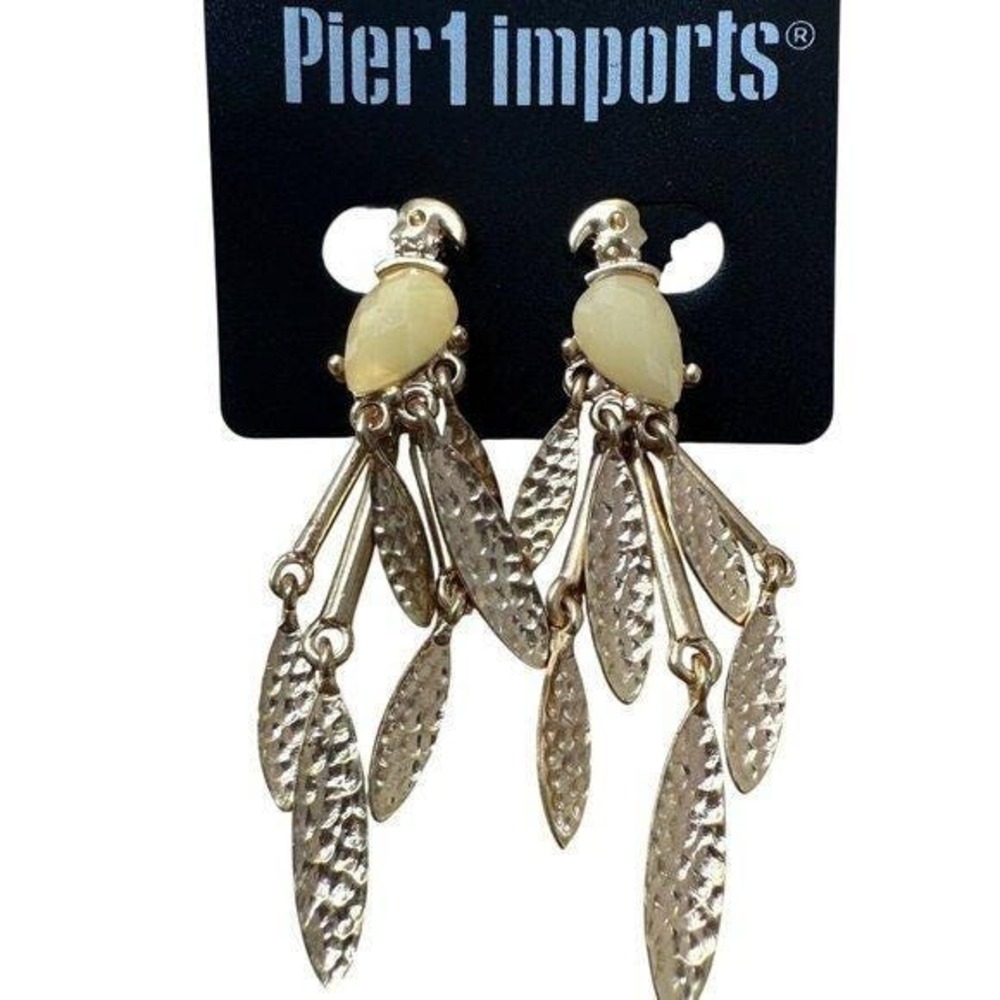Tropical Bird Boho Dangle Gold Tone Statement Earrings‎ from Pier 1 Imports